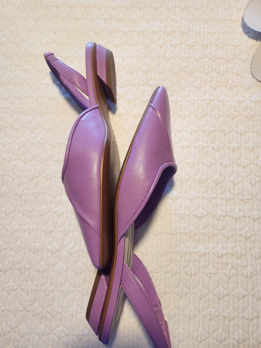 SARTO By Franco Sarto Lavender Slingback Shoes NOT PURPLE calf skin leather, NEW - Picture 4 of 4